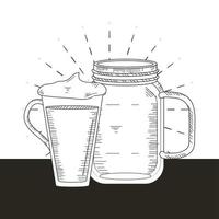 beverage jar cup vector