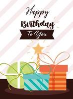 happy birthday gifts vector