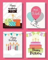 birthday gifts cake vector