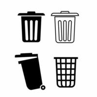 icono de bote de basura símbolo de contenedor de basura vector