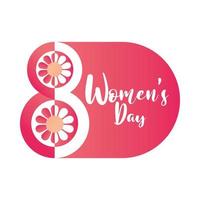 womens day decorative 8 march and flowers card white background vector