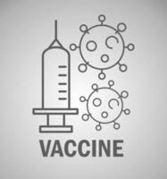 vaccine covid 19 treatment disease care prevention immunization line style vector