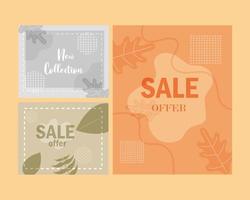 sale new collection promotional backgrounds with floral texture vector