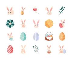 set easter celebration vector