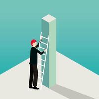 businessman climb ladder vector