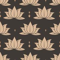 Vintage seamless pattern of lotus vector
