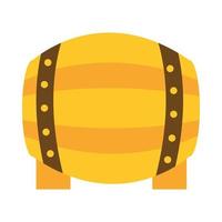 wooden beer barrel with tap icon flat style vector