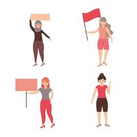 womens day group feminine march for rights vector