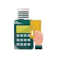 payments online terminal and bill credit card clicking technology flat icon shadow vector