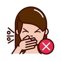 avoid coughing in hand prevent spread of covid19 line and file icon vector