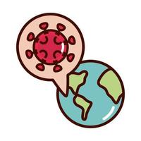 sick world pandemic prevent spread of covid19 line and file icon vector