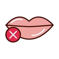 do not touch mouth prevent spread of covid19 line and file icon vector