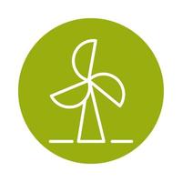 wind turbine alternative sustainable energy block line style icon vector