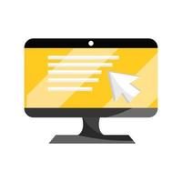 computer monitor technology online education isolated icon shadow vector