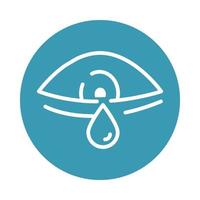 virus covid 19 pandemic tear eye care block line style icon vector