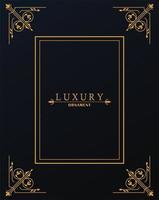 luxury frame golden with victorian style in black background vector