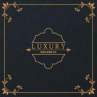 luxury golden frame with victorian style in black background vector