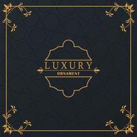 luxury golden frame with victorian style in black background vector