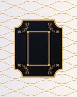 luxury frame with victorian style in golden waves background vector