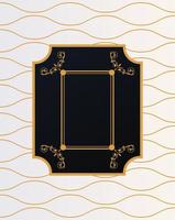 luxury frame with victorian style in golden waves background vector