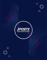 blue sport background with lettering white in circular frame vector