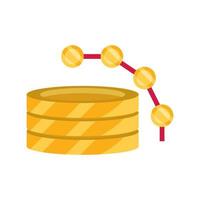 money coins down financial stock market crash isolated icon vector