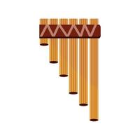 flauta de bambú viento instrumento musical icono aislado vector