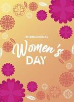 international womens day celebration poster with yellow flowers and lettering vector