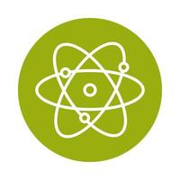 atom molecule alternative sustainable energy block line style icon vector