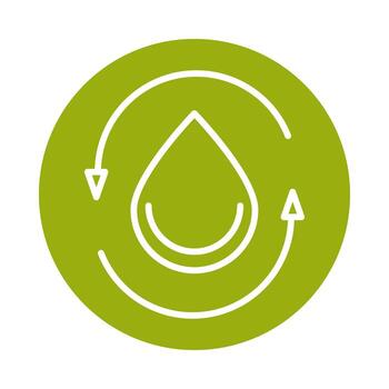 water drop cycle alternative sustainable energy block line style icon vector