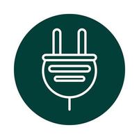 plug power alternative sustainable energy block line style icon vector