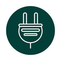 plug power alternative sustainable energy block line style icon vector