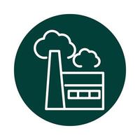 factory pollution alternative sustainable energy block line style icon vector