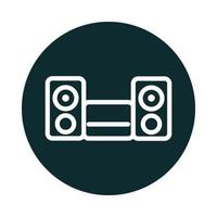 music system equipment speaker sound block style icon vector