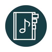 music book bookmark sound block style icon vector