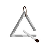 triangle and stick musical instrument isolated icon vector