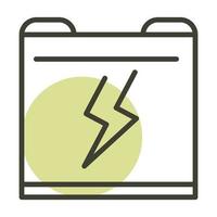 battery power supply alternative sustainable energy line style icon vector