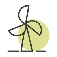 wind turbine alternative sustainable energy line style icon vector