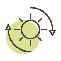 icono de estilo de línea de energía sostenible alternativa ecología del ciclo solar vector