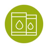 barrel oil alternative sustainable energy block line style icon vector