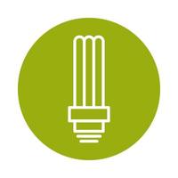 bombilla halógena icono de estilo de línea de bloque de energía sostenible alternativa vector