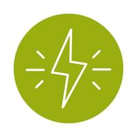 thunderbolt alternative sustainable energy block line style icon vector