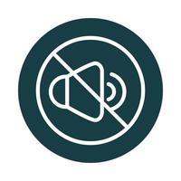 mute volume audio sound block style icon vector