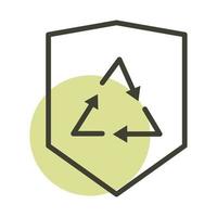 recycle shield eco alternative sustainable energy line style icon vector