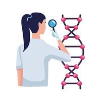 female scientist searching dna vector