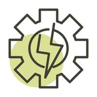 icono de estilo de línea de energía sostenible alternativa ecología de engranaje de potencia vector