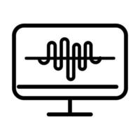 monitor computer equalizer sound line style icon vector