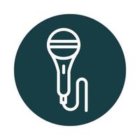 microphone karaoke sound block style icon vector