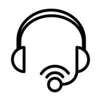 icono de estilo de línea de sonido de voz de micrófono de auricular vector