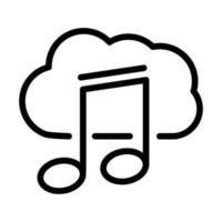 icono de estilo de línea de sonido de almacenamiento de computación en la nube de nota musical vector